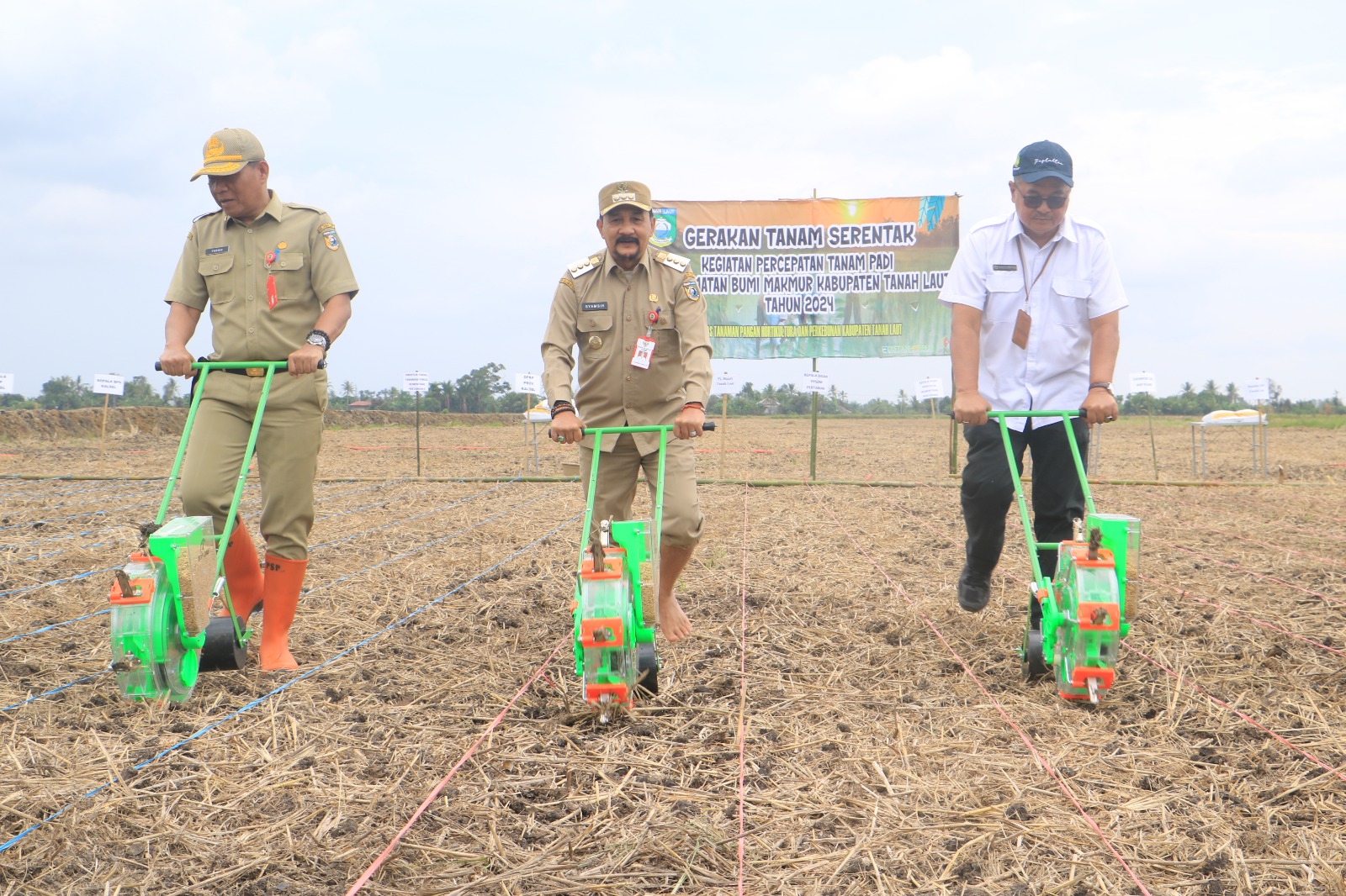 Upaya Tingkatkan Produksi Padi, Pemkab Tala Gelar Gerakan Tanam Padi Serentak di 21 Titik