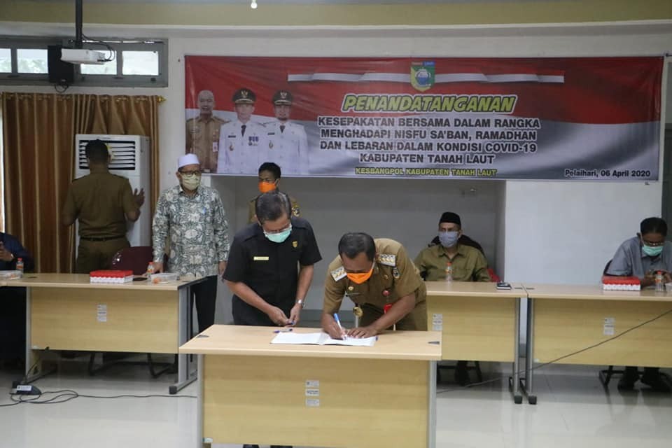 Penandatangan Kesepakatan Bersama Menghadapi Bulan Ramadhan 1441H.