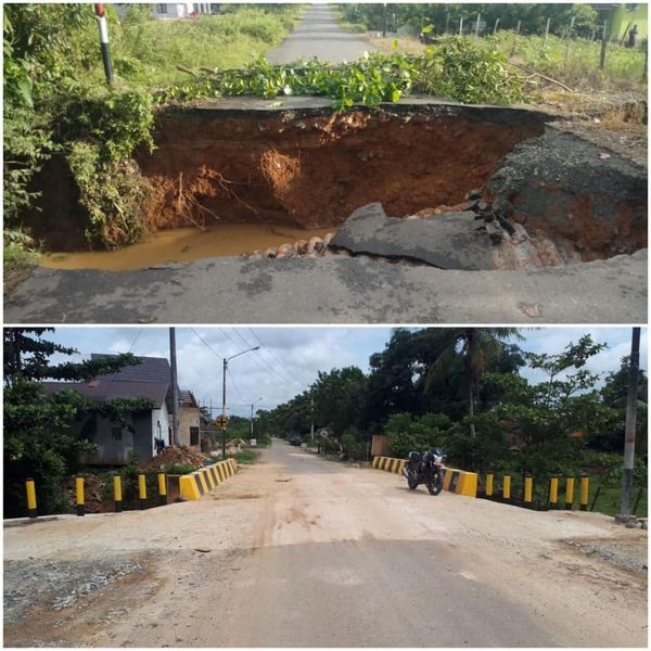 DPUPRP RAMPUNGKAN PEMBANGUNAN DUA JEMBATAN PENGHUBUNG YANG RUSAK PASCA BANJIR